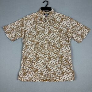 Reyn Spooner Mens Large Classic Fit Button Down Hawaiian Shirt Yellow Floral